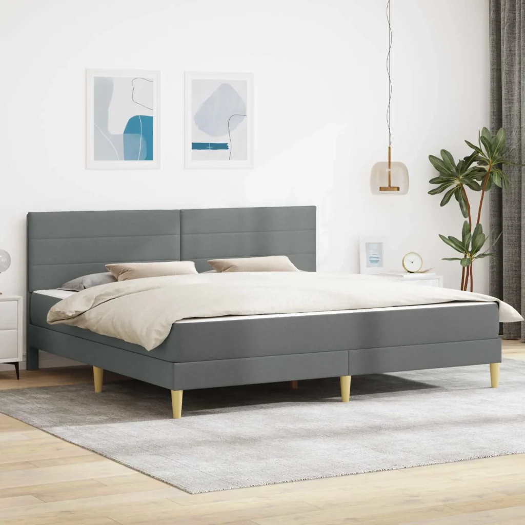 Struttura letto con materasso Grigio scuro 180 x 200 cm Tessuto 3415254