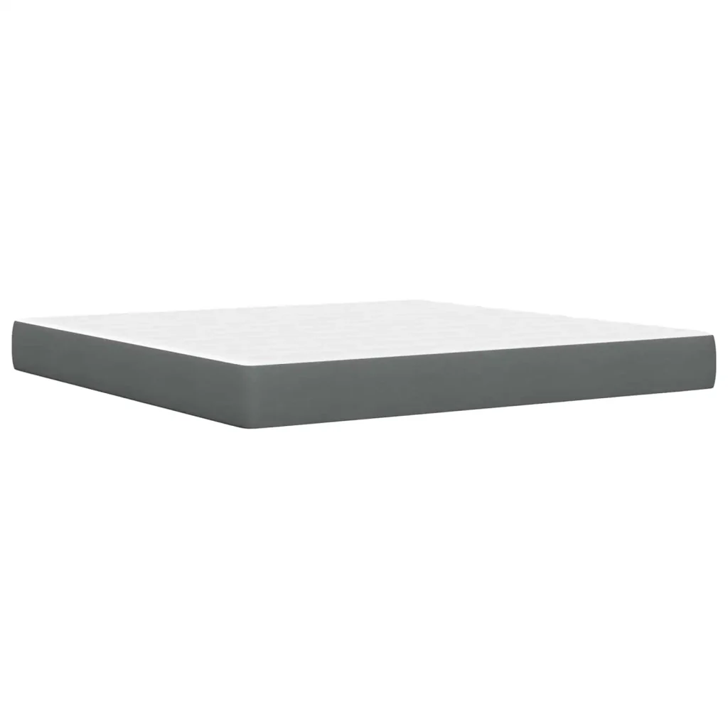 Struttura letto con materasso Grigio scuro 180 x 200 cm Tessuto 3415254 - Image 5