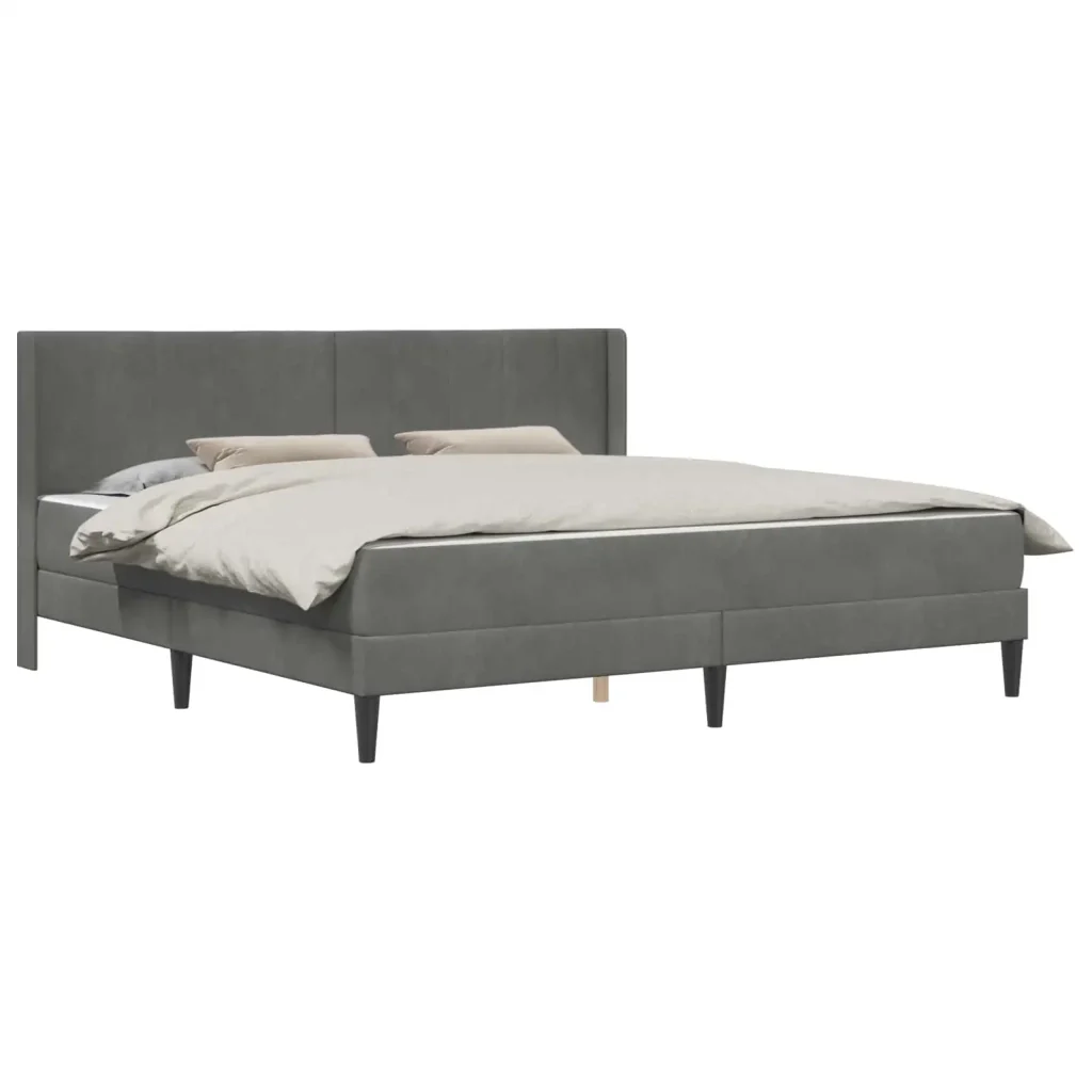 Struttura letto con materasso Grigio scuro 180 x 200 cm Velluto 3415248 - Image 2