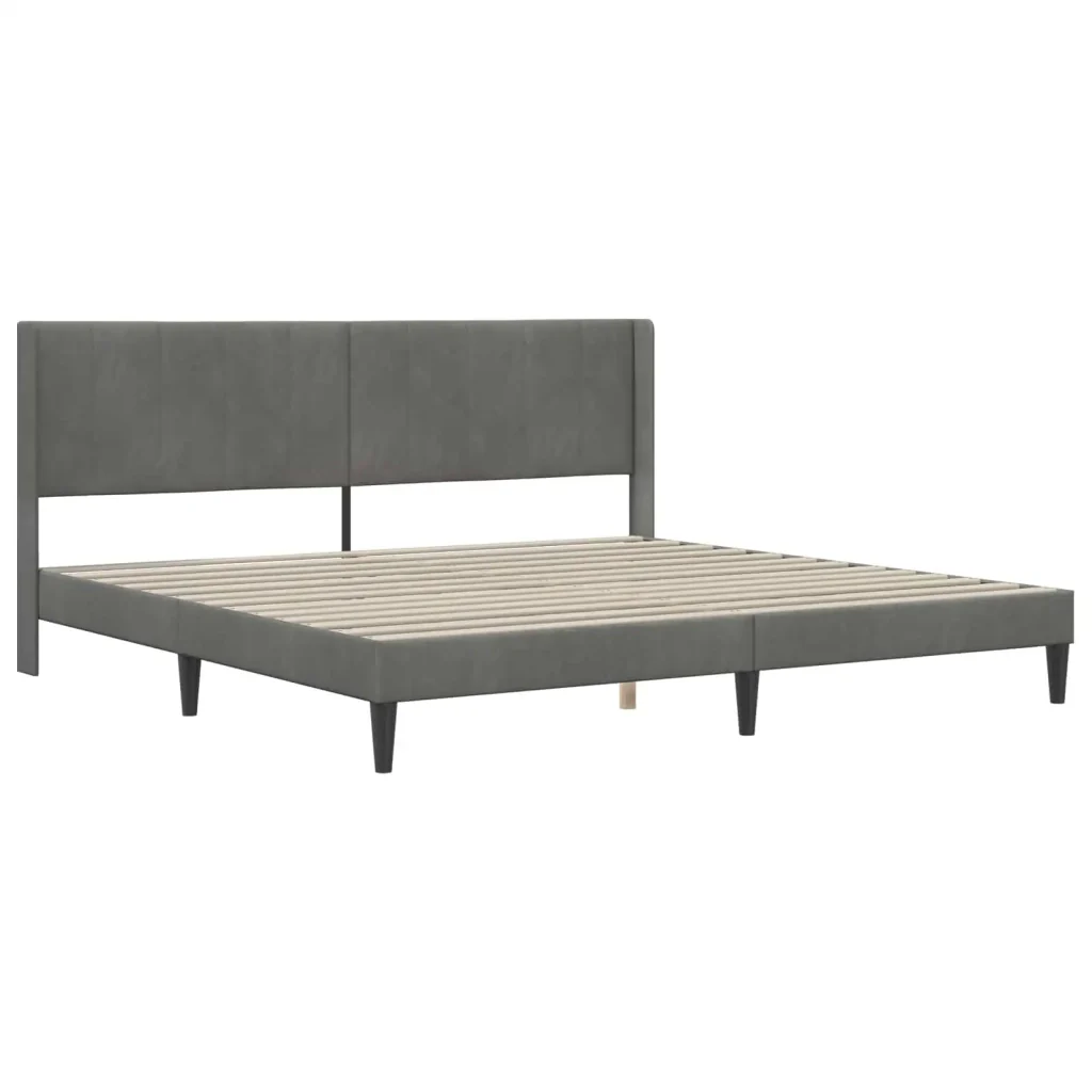 Struttura letto con materasso Grigio scuro 180 x 200 cm Velluto 3415248 - Image 4