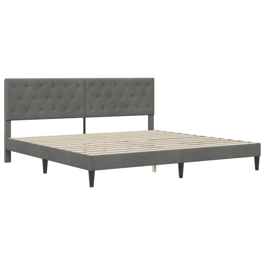 Struttura letto con materasso Grigio scuro 180 x 200 cm Velluto 3415260 - Image 4