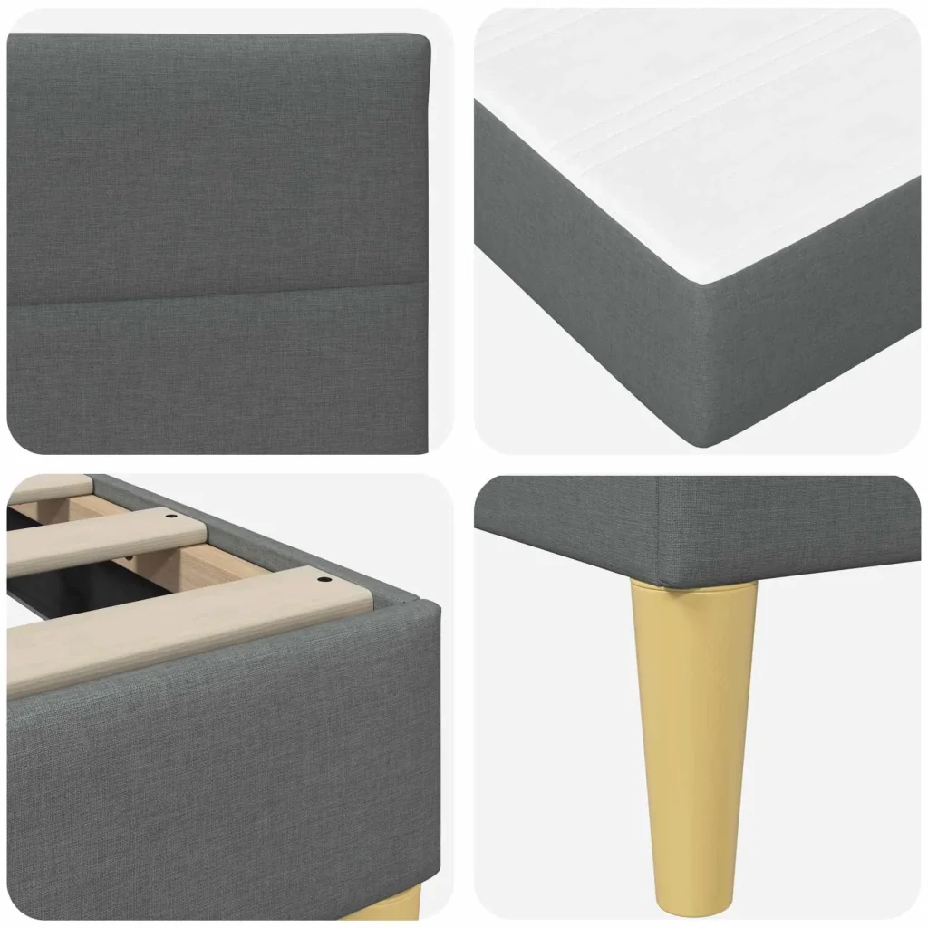 Struttura letto con materasso Grigio scuro 90 x 190 cm Tessuto 3415251 - Image 9