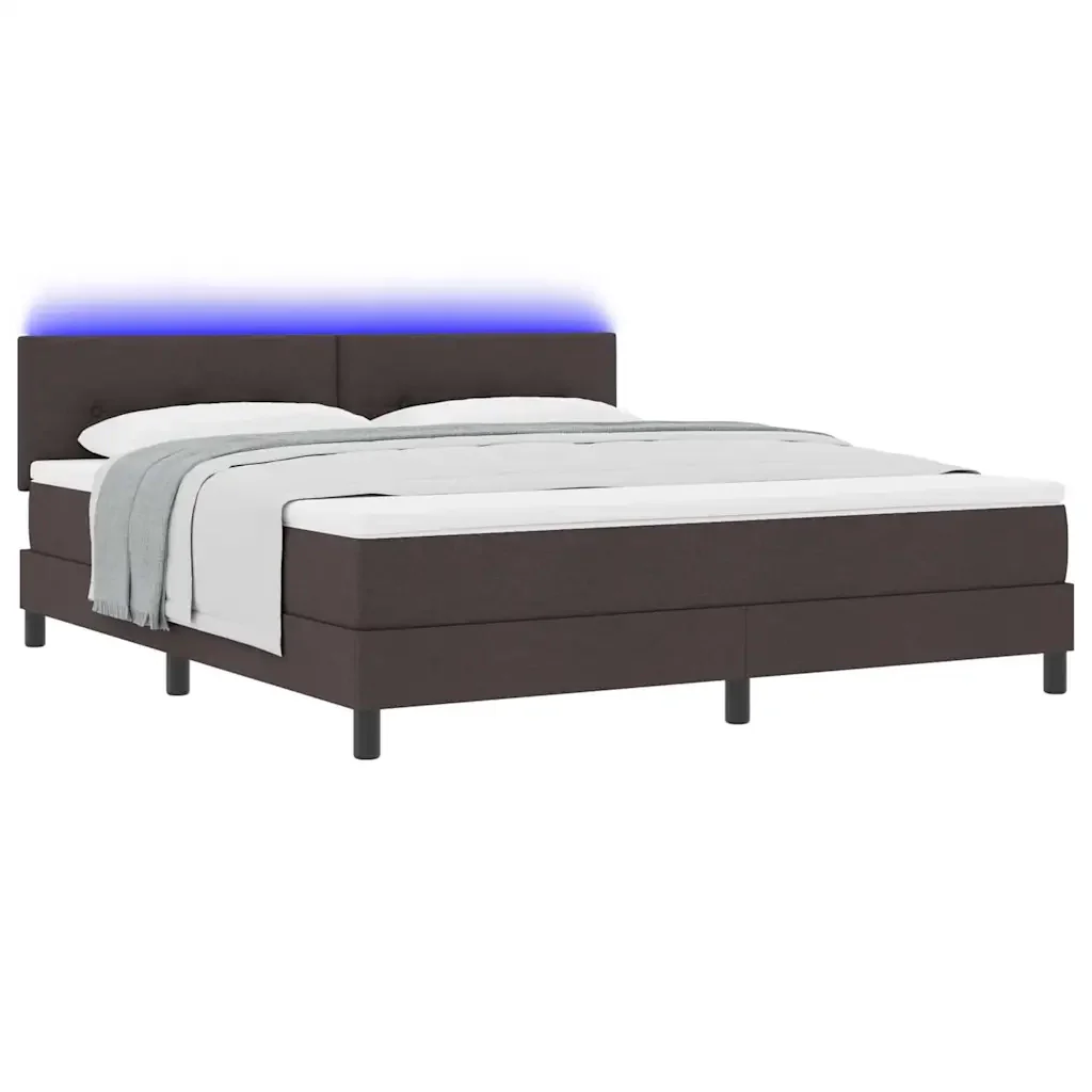 Letto a molle con testiera Marrone Scuro 180 x 200 cm Tessuto 3342229 - Image 3
