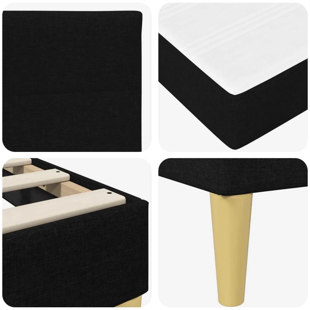 Struttura letto con materasso Nero 180 x 200 cm Tessuto 3415255 - Image 9