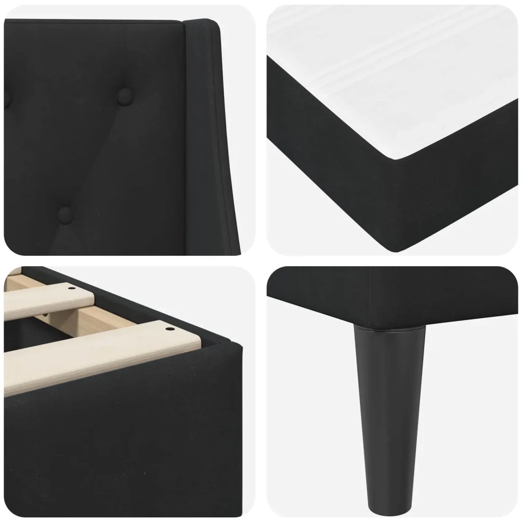 Struttura letto con materasso Nero 180 x 200 cm Velluto 3415243 - Image 9