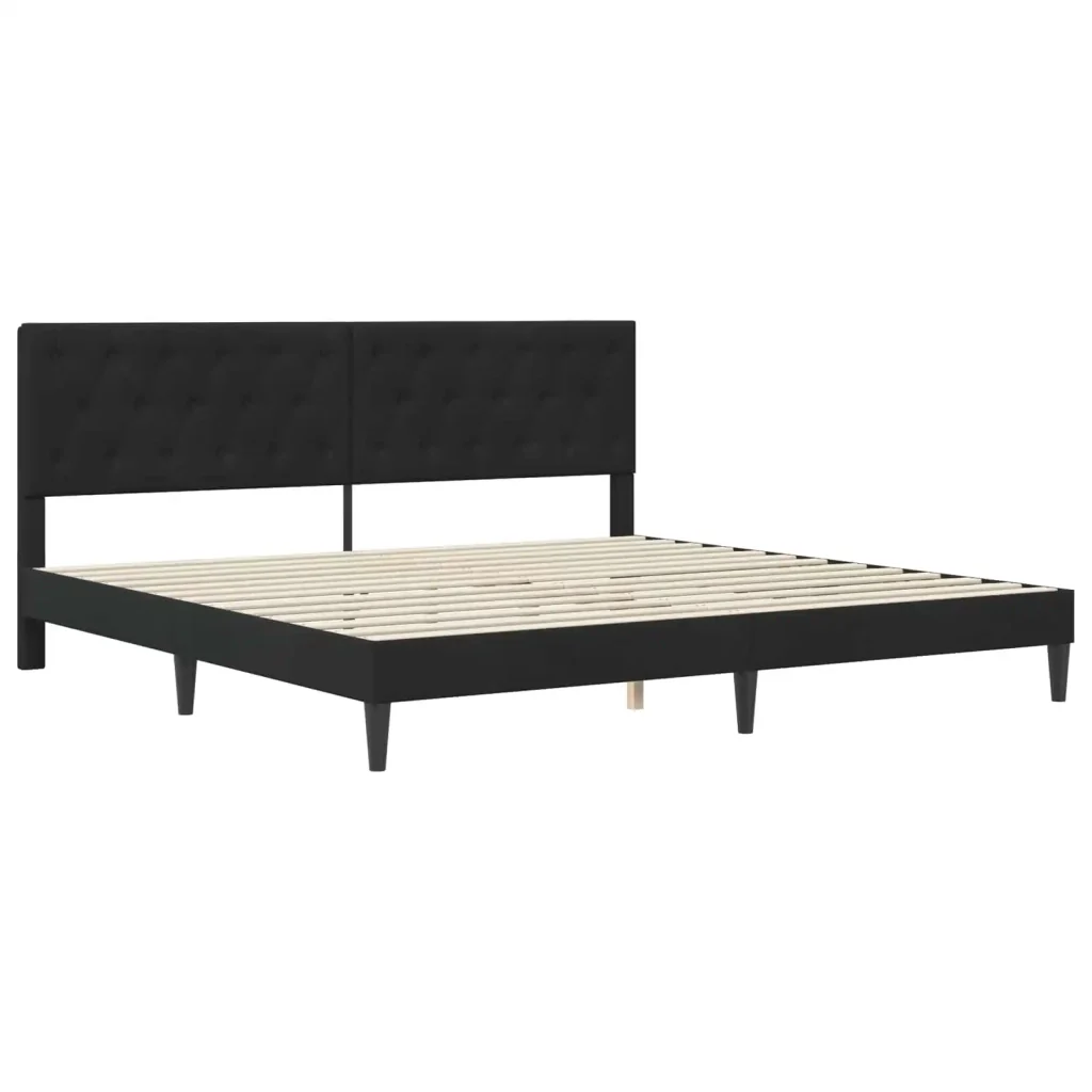 Struttura letto con materasso Nero 180 x 200 cm Velluto 3415261 - Image 4