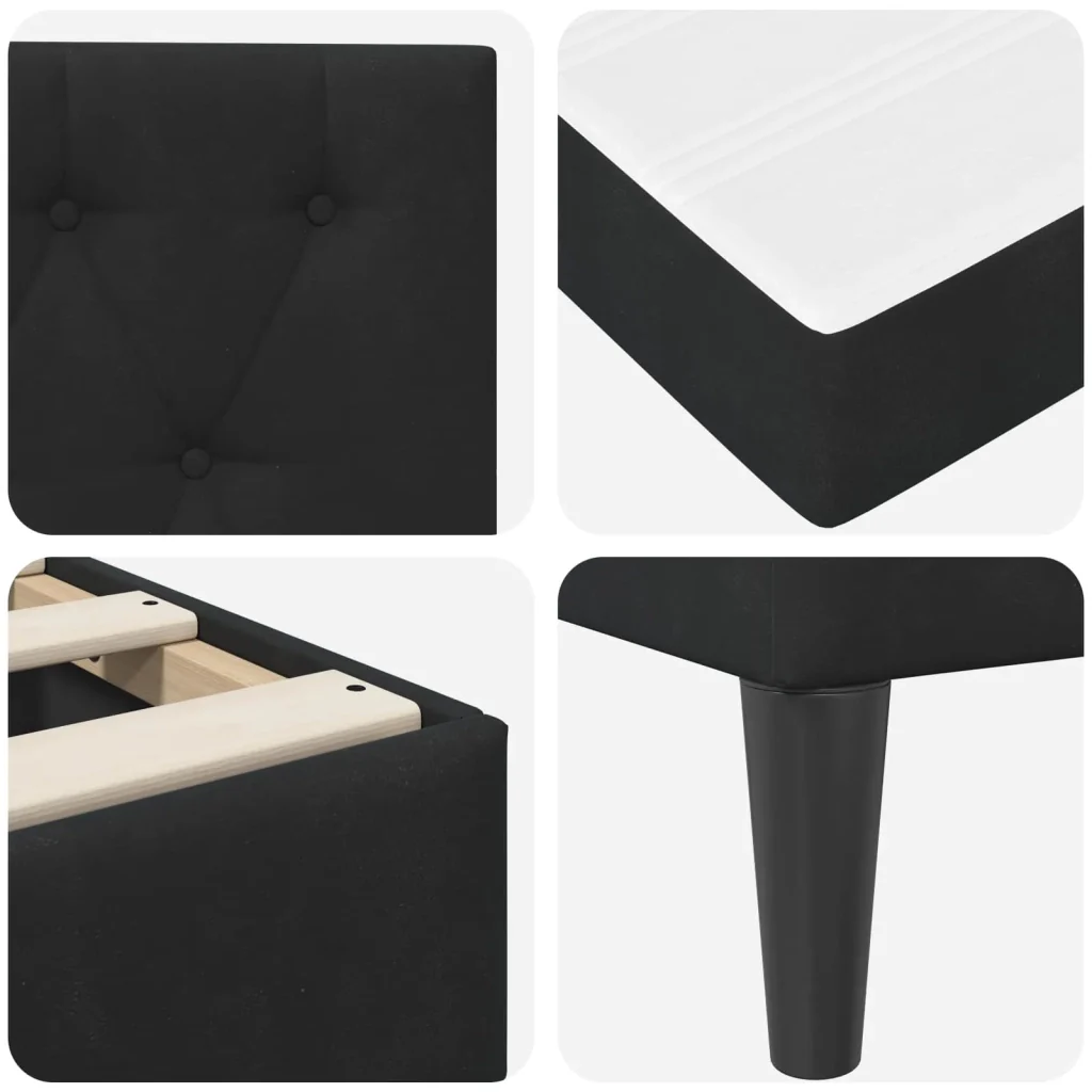 Struttura letto con materasso Nero 180 x 200 cm Velluto 3415261 - Image 9