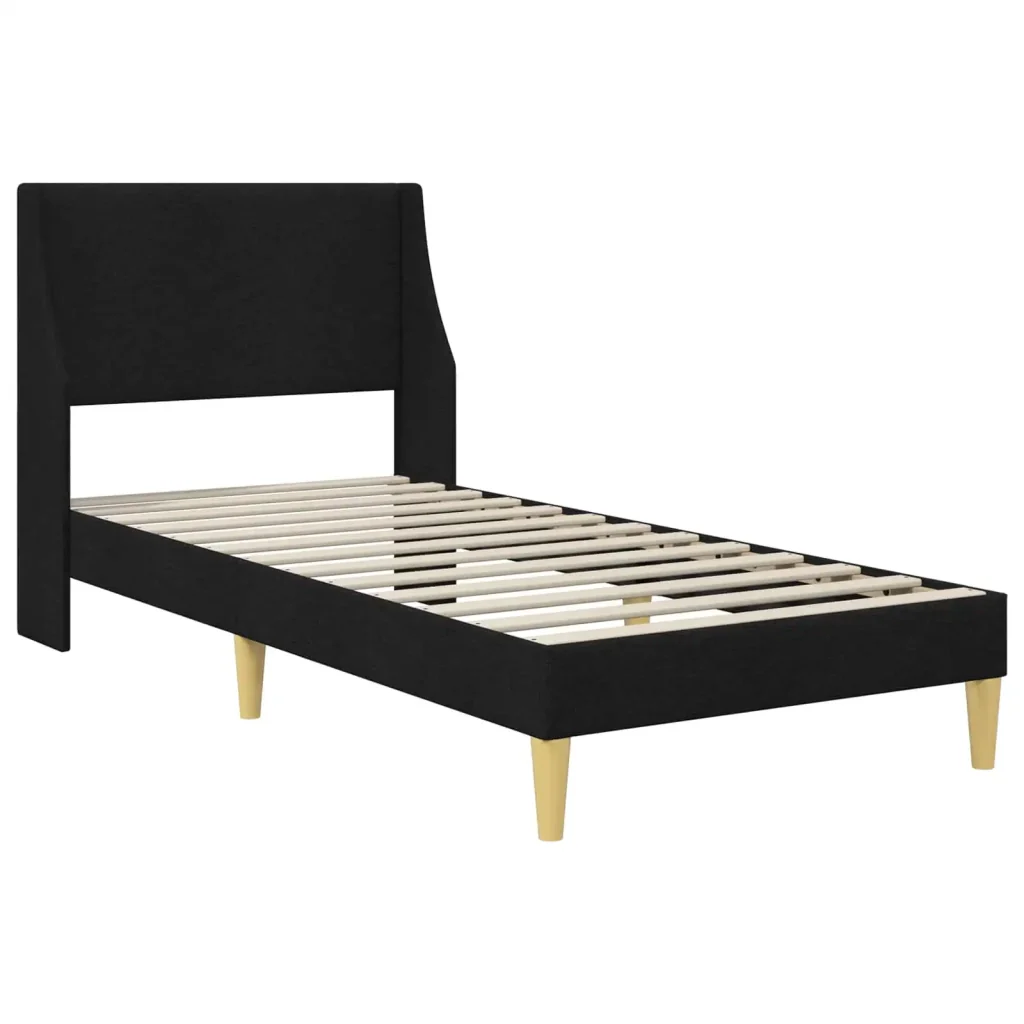 Struttura letto con materasso Nero 90 x 190 cm Tessuto 3415234 - Image 4