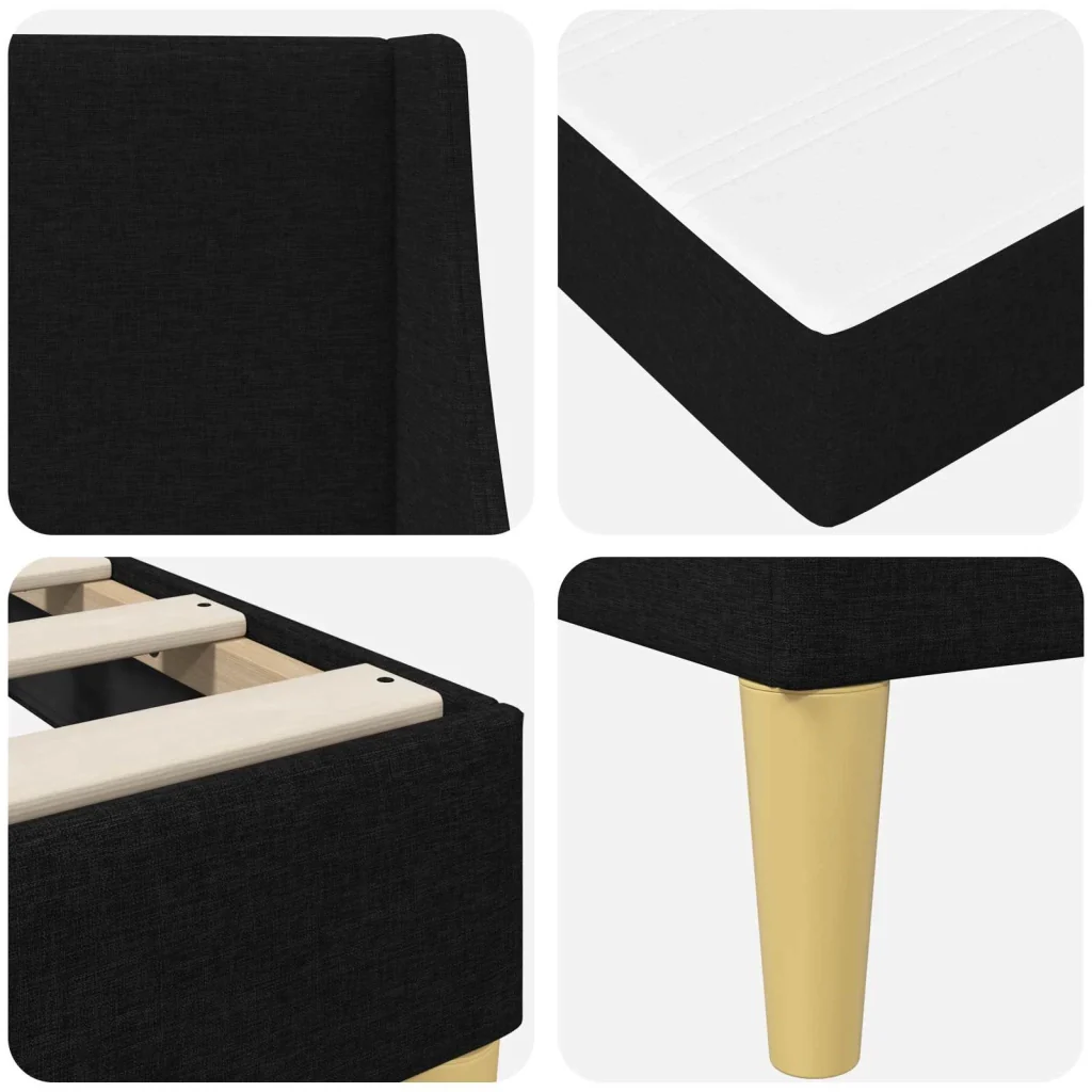 Struttura letto con materasso Nero 90 x 190 cm Tessuto 3415234 - Image 9