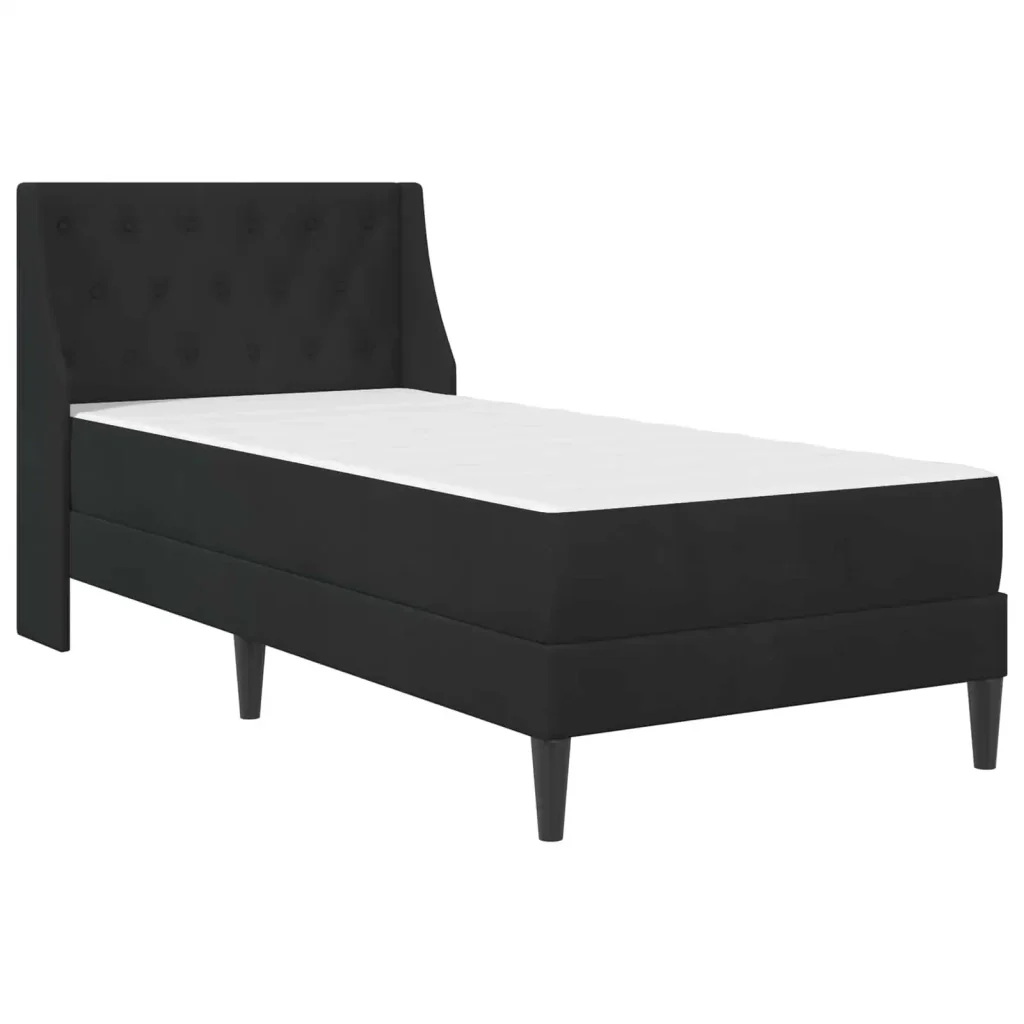 Struttura letto con materasso Nero 90 x 190 cm Velluto 3415240 - Image 3