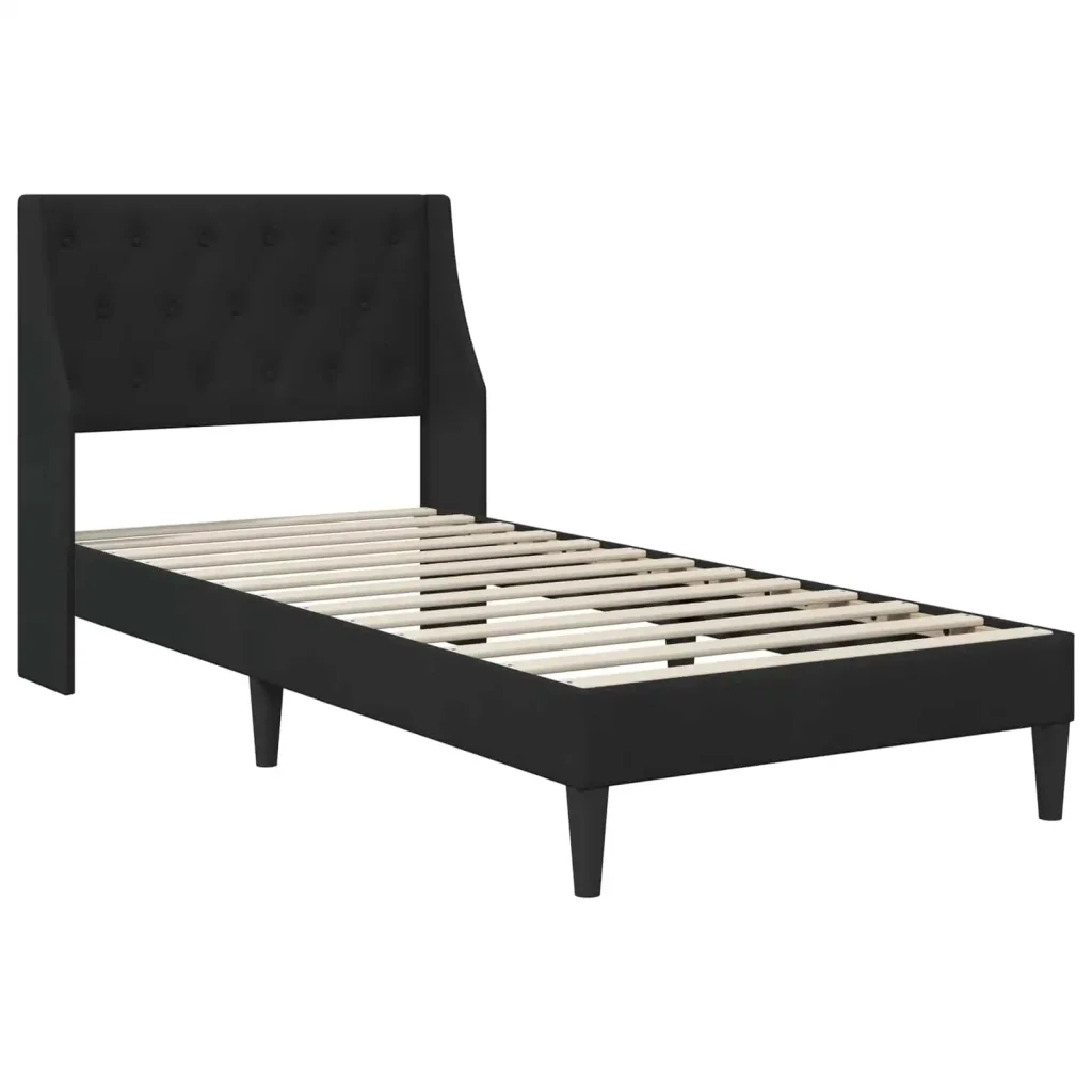 Struttura letto con materasso Nero 90 x 190 cm Velluto 3415240 - Image 4