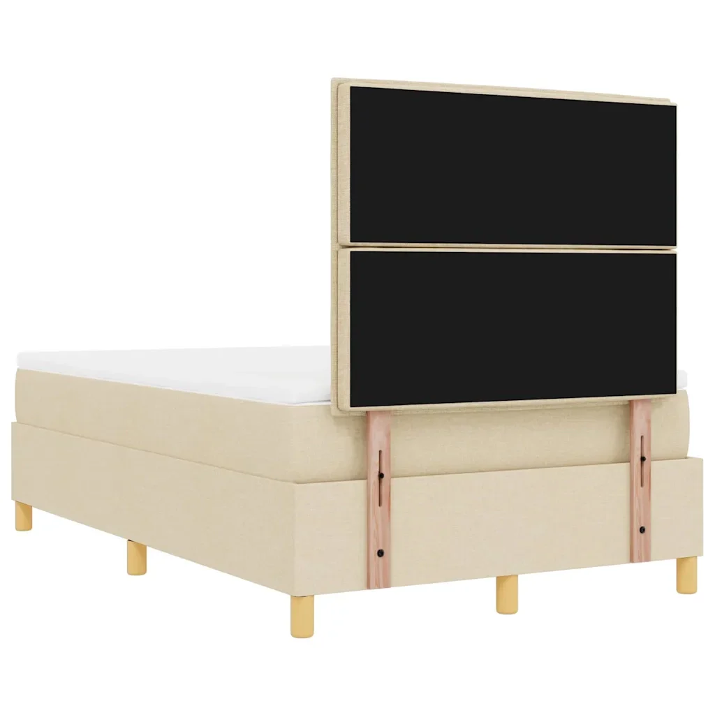 Letto a molle con testiera Crema 200 x 120 cm Tessuto 3344217 - Image 10