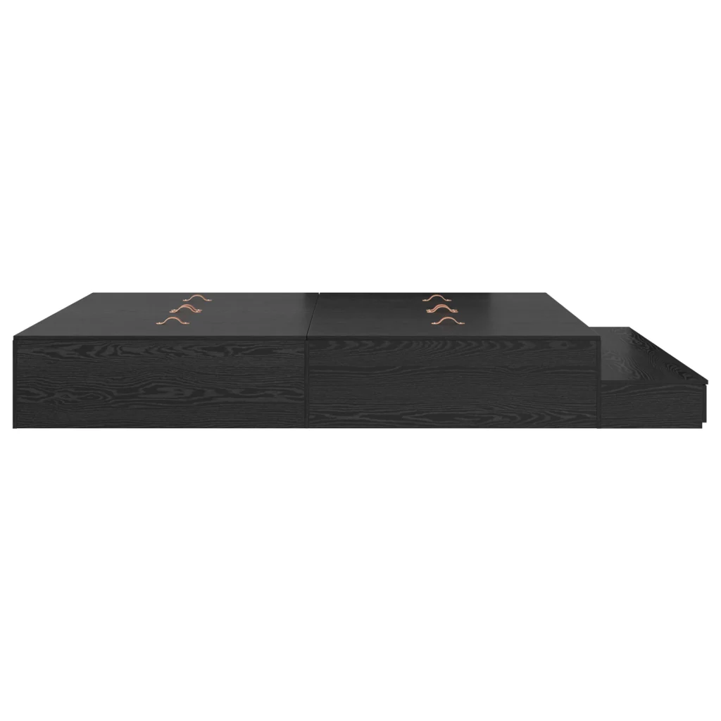 Struttura letto contenitore Nero Rovere 200x200 cm - Image 6