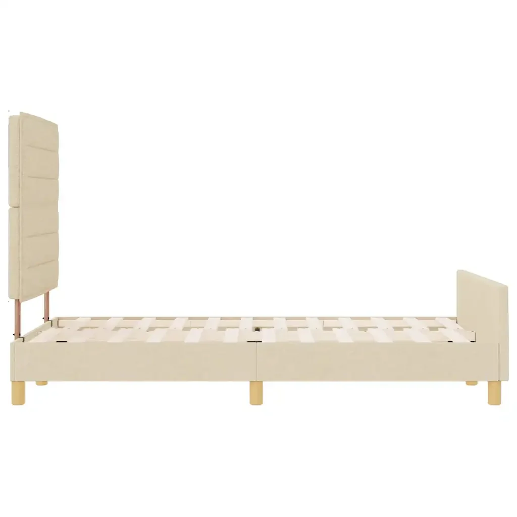 Struttura del letto con testiera Crema 120 x 200 cm Tessuto 3344646 - Image 8