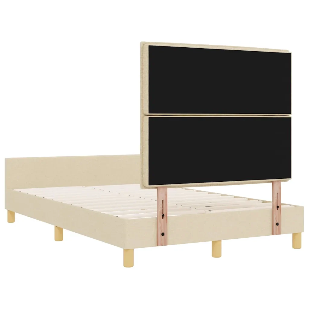 Struttura del letto con testiera Crema 120 x 200 cm Tessuto 3344646 - Image 9