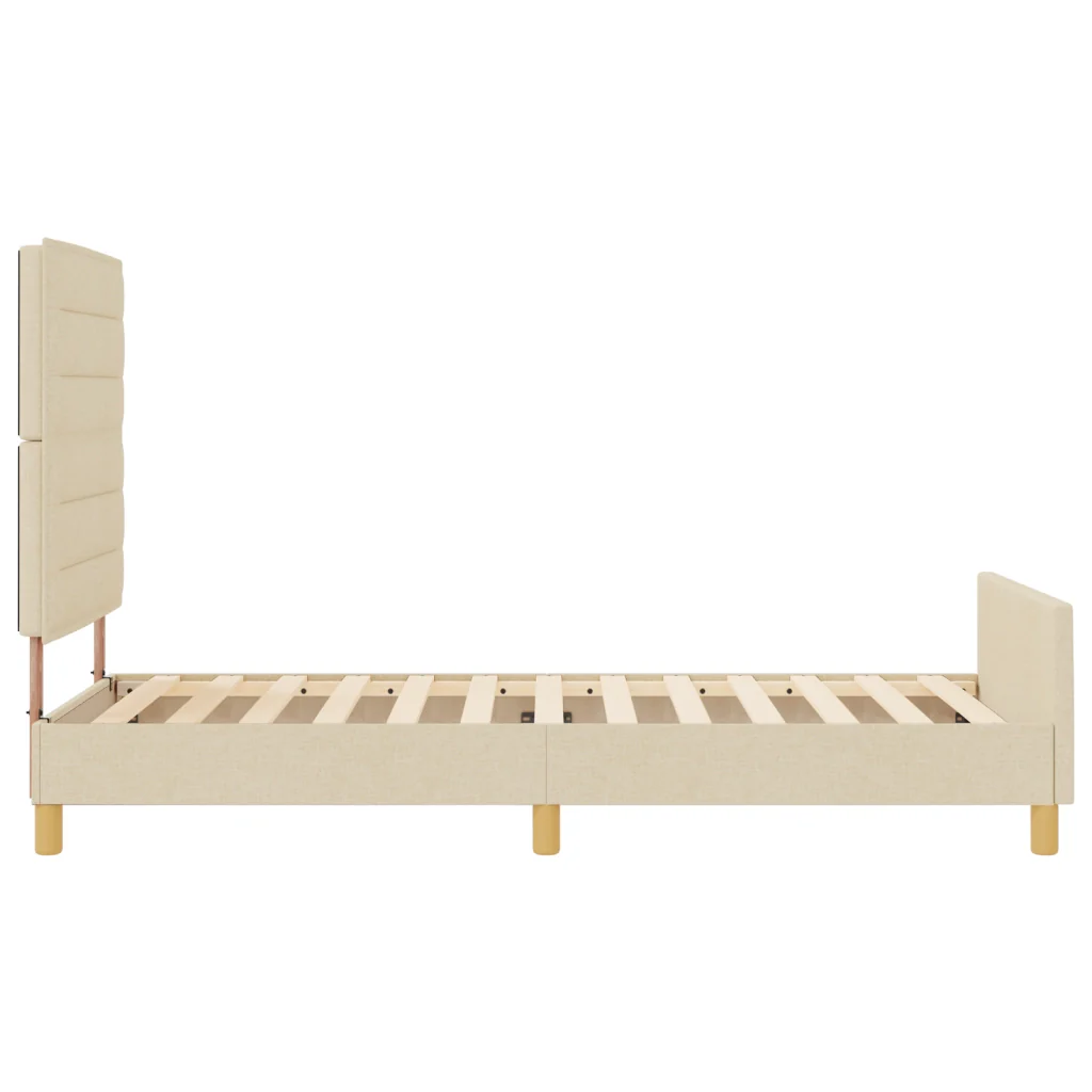 Struttura letto crema  90x190 cm in tessuto - Image 6