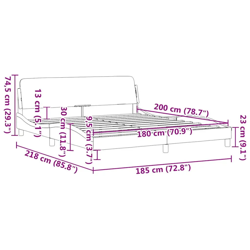 Struttura letto Dover Nera 180x200 cm in Similpelle 373339 - Image 9