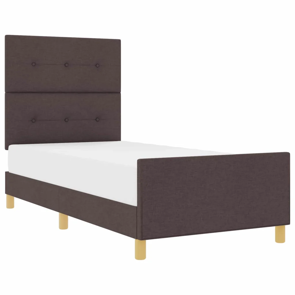 Struttura del letto Marrone scuro 90 x 190 cm Tessuto 3344693 - Image 2