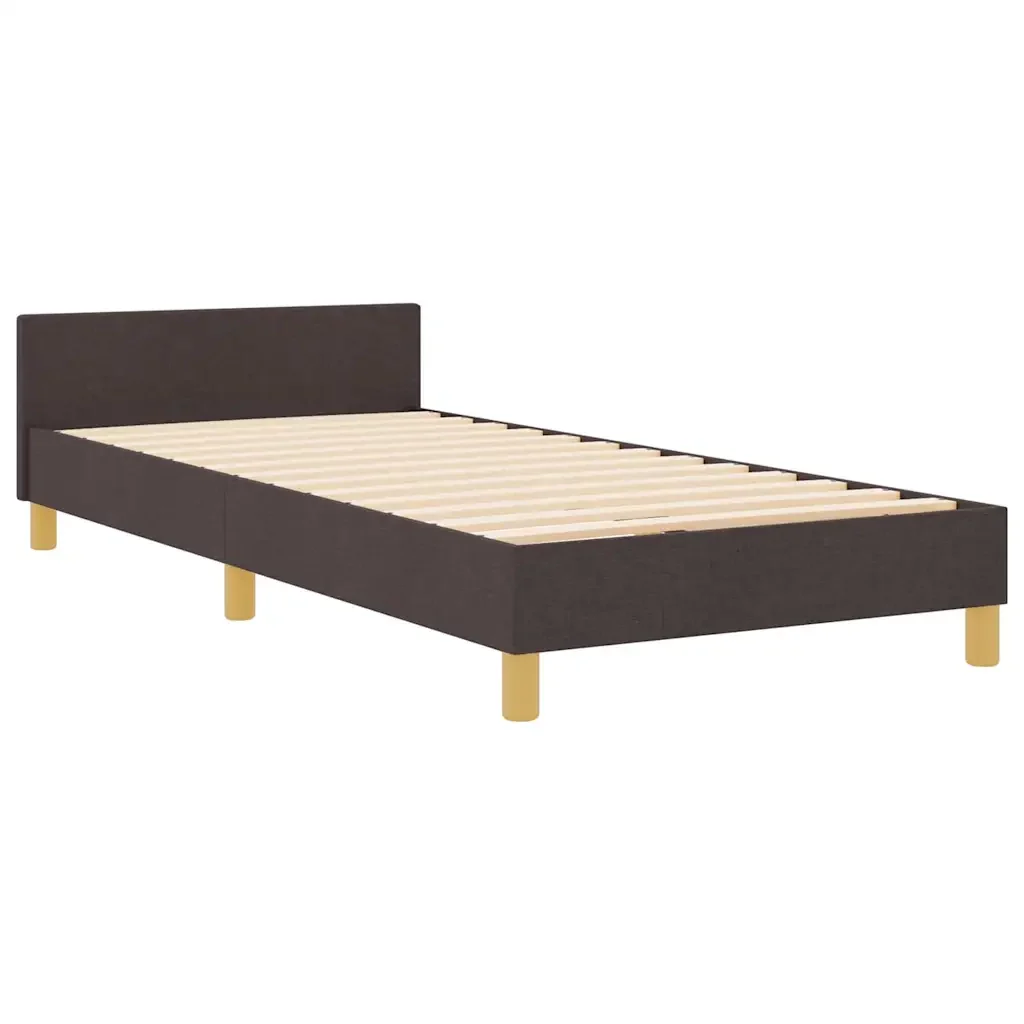 Struttura del letto Marrone scuro 90 x 200 cm Tessuto 3344700 - Image 4