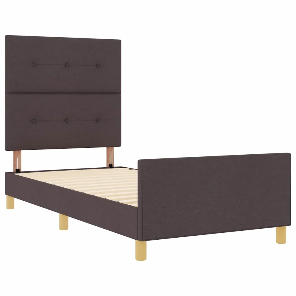 Struttura del letto Marrone scuro 90 x 200 cm Tessuto 3344700 - Image 5