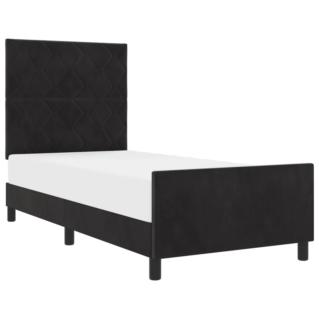 Struttura Letto  Nera 100x200 cm in Velluto - Image 3