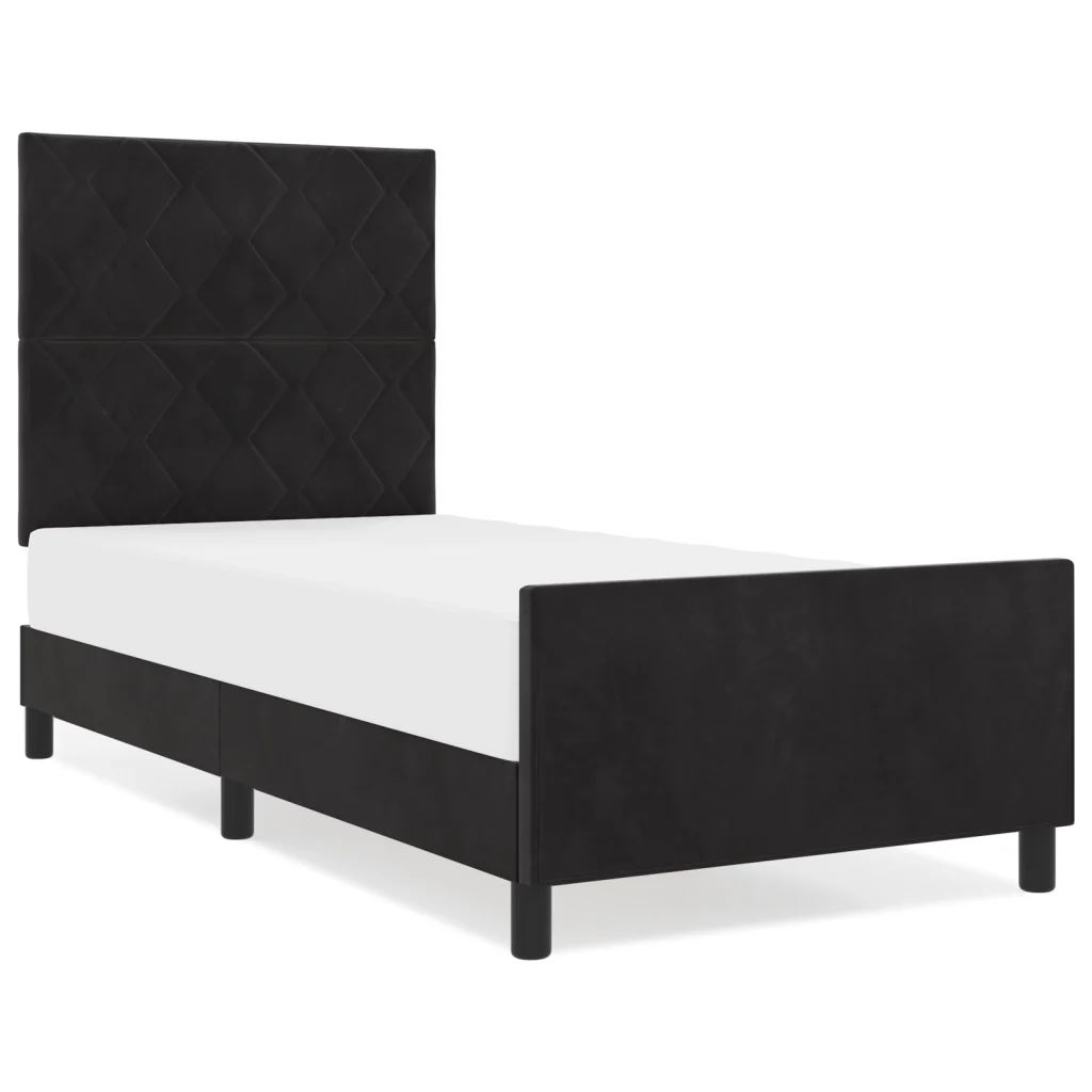Struttura Letto  Nera 100x200 cm in Velluto - Image 4
