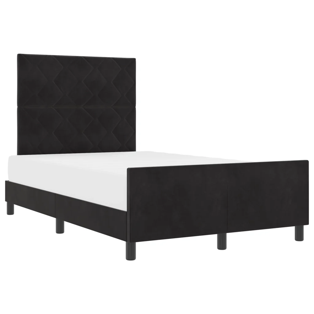 Struttura Letto Nera 120x190 cm in Velluto - Image 3