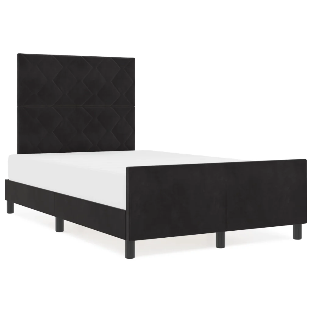 Struttura Letto Nera 120x190 cm in Velluto - Image 4