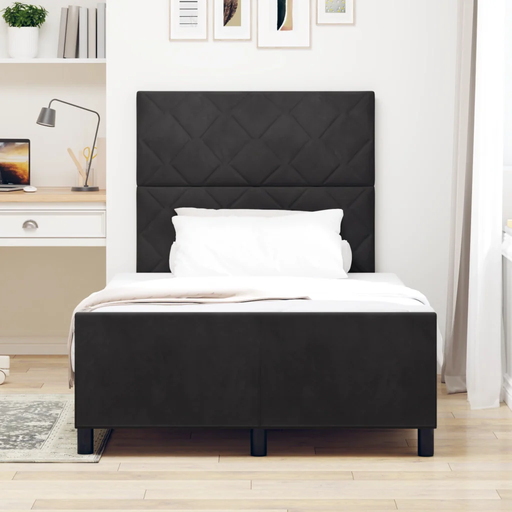 Struttura Letto Nera 120x190 cm in Velluto - Image 5