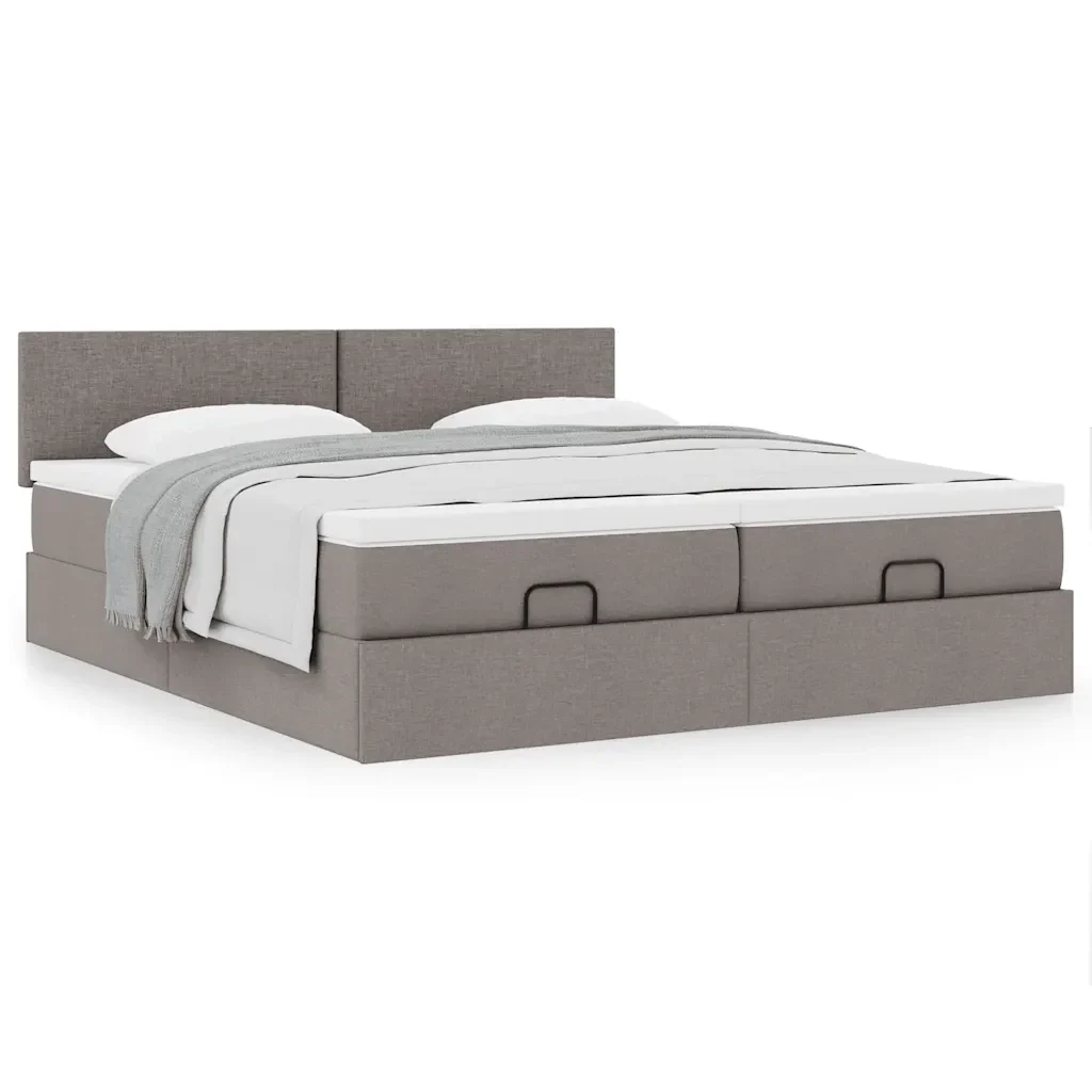 Struttura Letto Pouf con Materassi Tortora 180x200cm in Tessuto 3311977 - Image 4