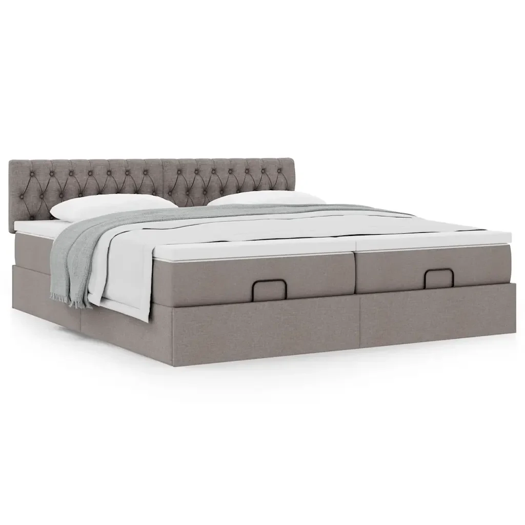 Struttura Letto Pouf con Materassi Tortora 180x200cm in Tessuto 3312019 - Image 4