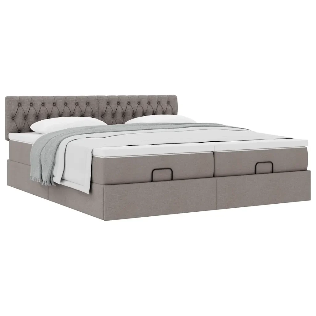 Struttura Letto Pouf con Materassi Tortora 180x200cm in Tessuto 3312019 - Image 5