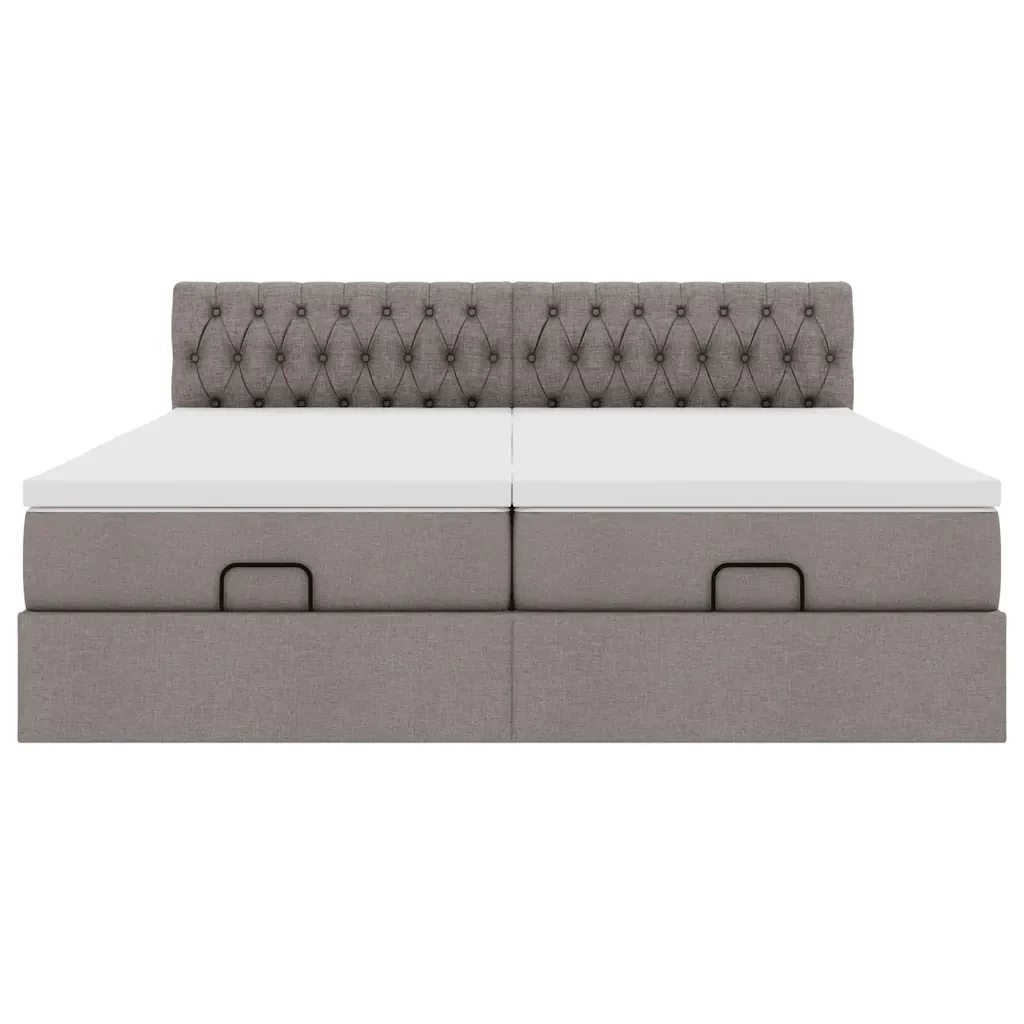 Struttura Letto Pouf con Materassi Tortora 180x200cm in Tessuto 3312019 - Image 7