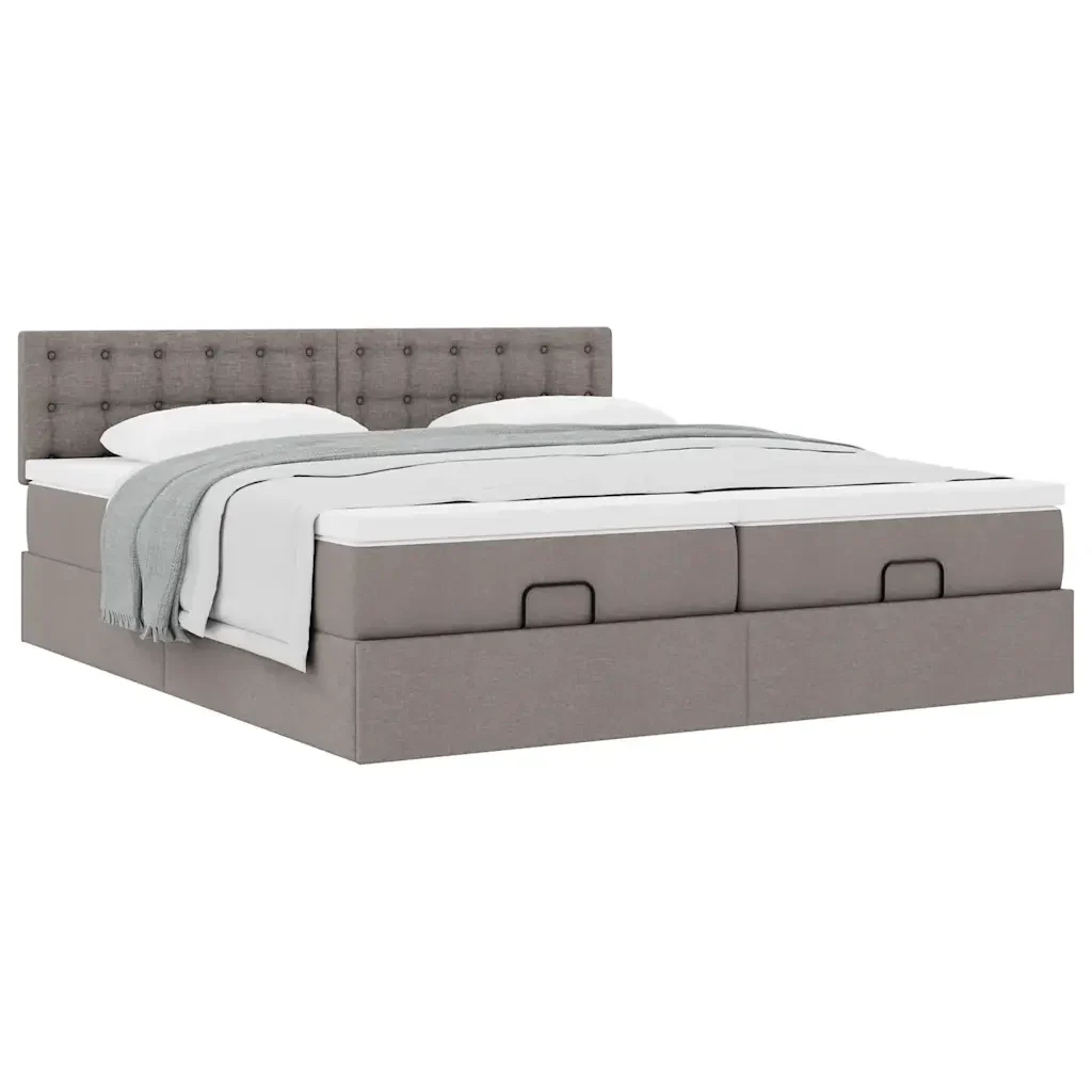 Struttura Letto Pouf con Materassi Tortora 180x200cm in Tessuto 3312040 - Image 5