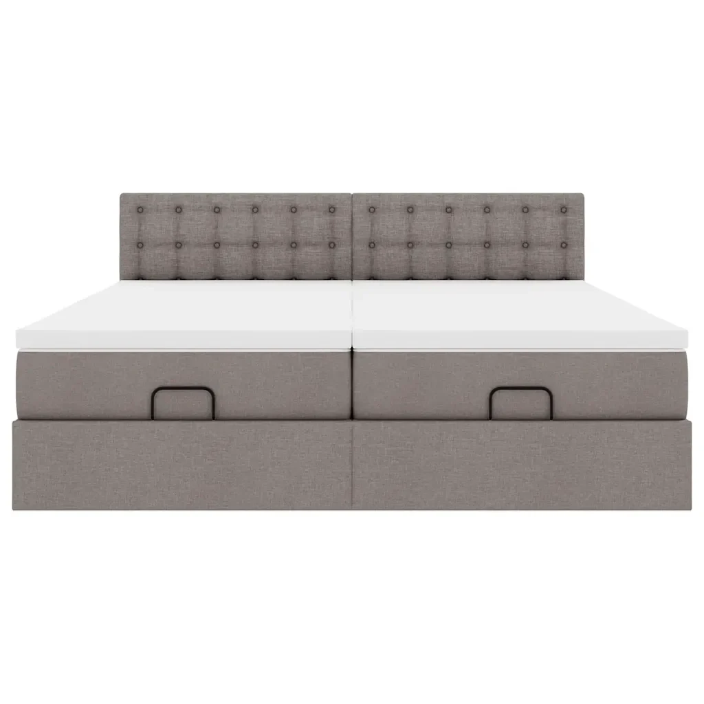 Struttura Letto Pouf con Materassi Tortora 180x200cm in Tessuto 3312040 - Image 7