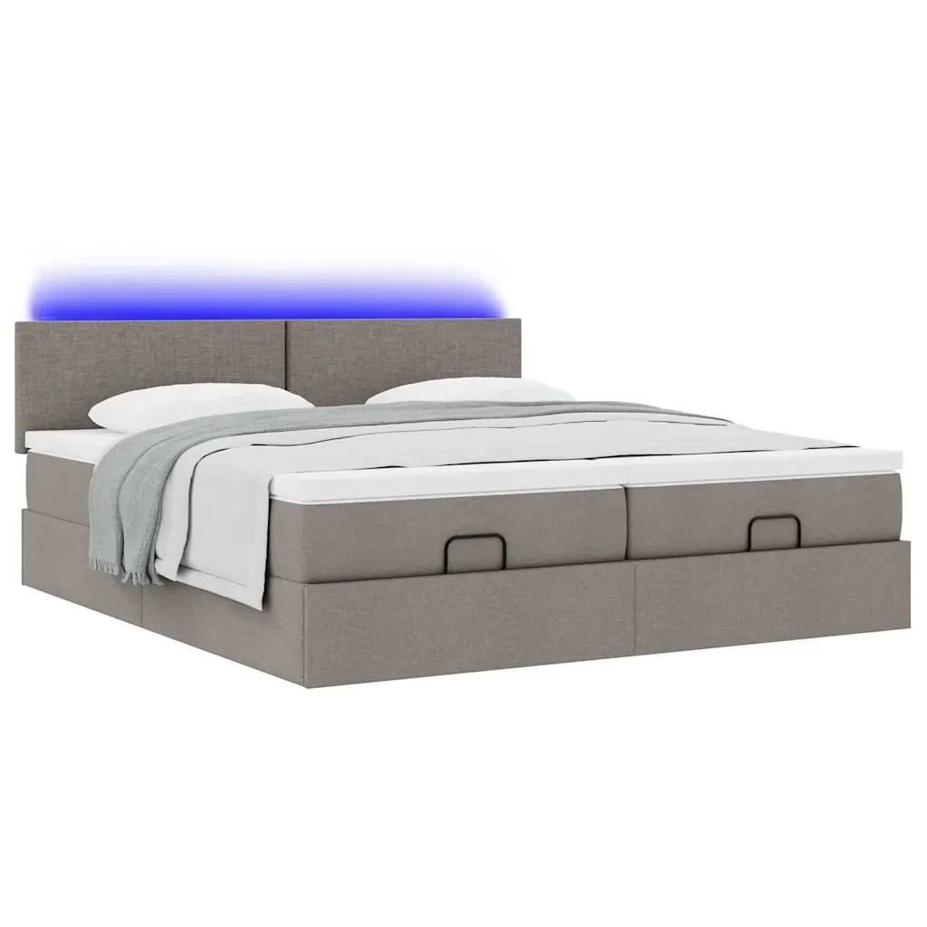 Struttura Letto Pouf con Materassi Tortora 180x200cm in Tessuto 3312826 - Image 6