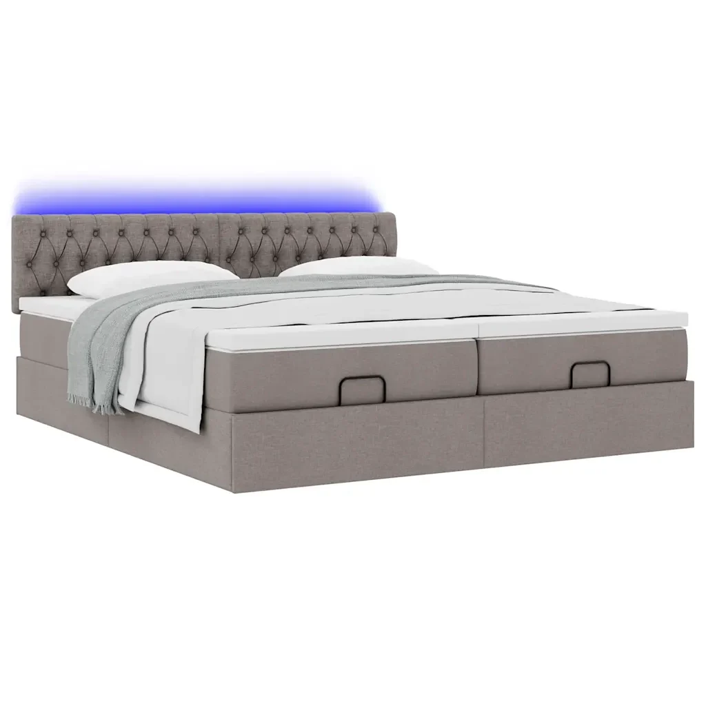 Struttura Letto Pouf con Materassi Tortora 180x200cm in Tessuto 3312868 - Image 6