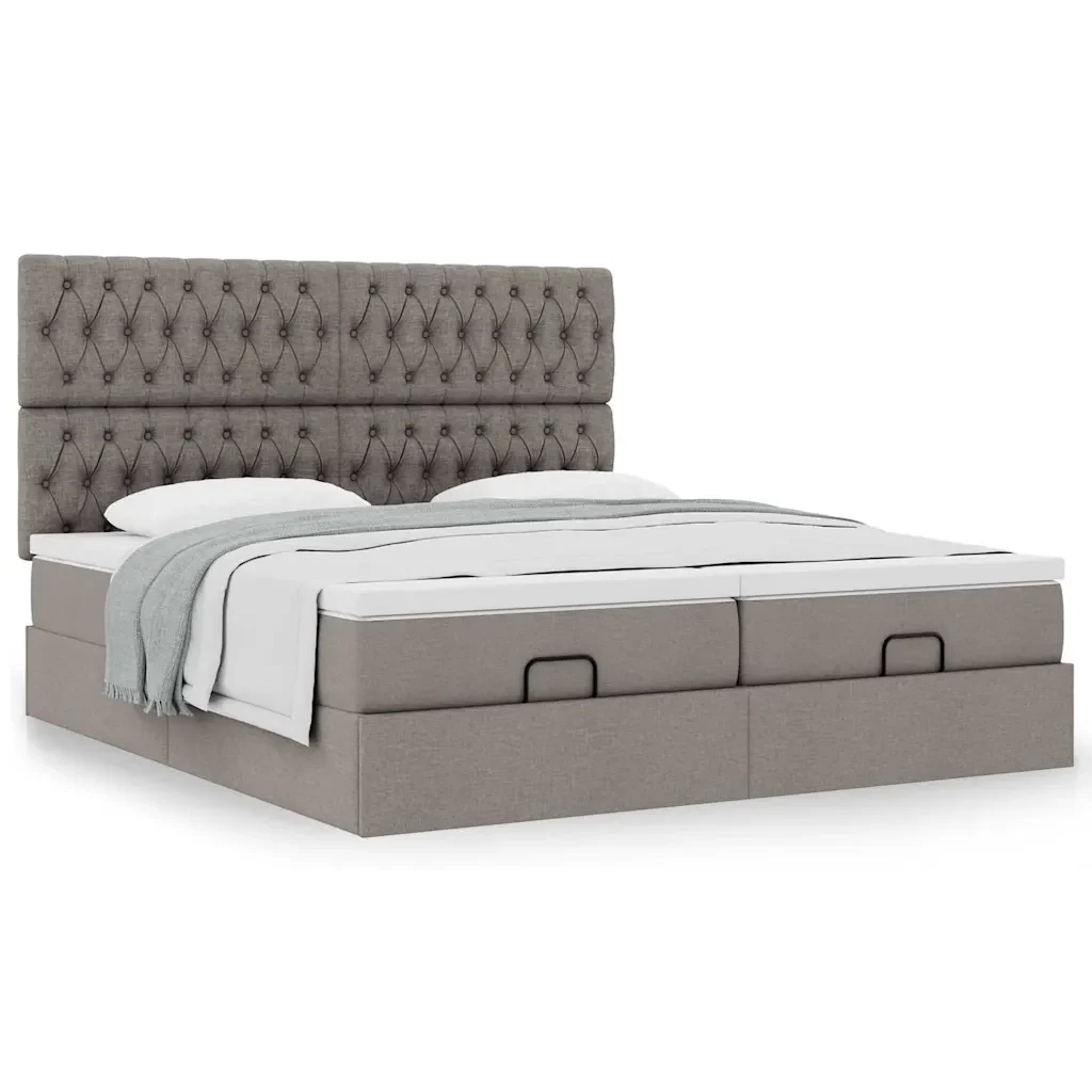 Struttura Letto Pouf con Materassi Tortora 180x200cm in Tessuto 3313717 - Image 4