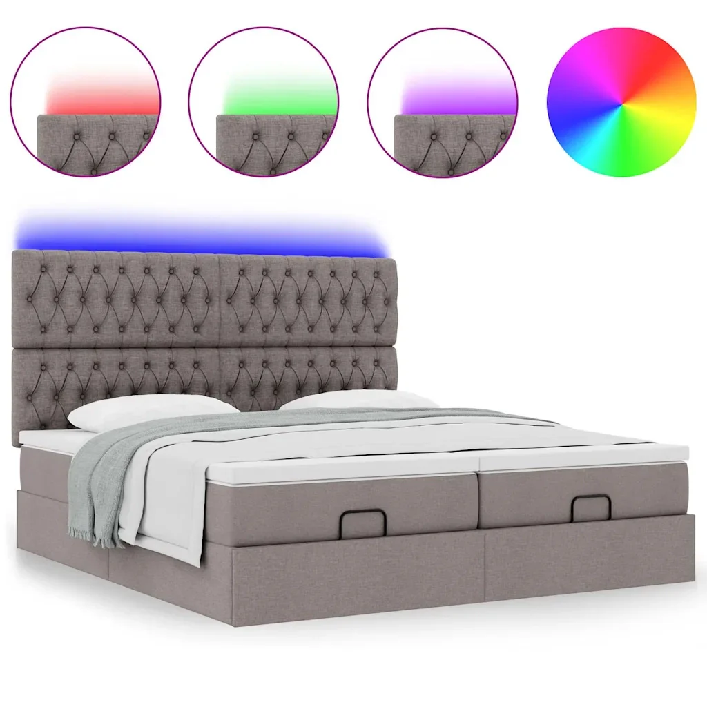 Struttura Letto Pouf con Materassi Tortora 180x200cm in Tessuto 3314566 - Image 5