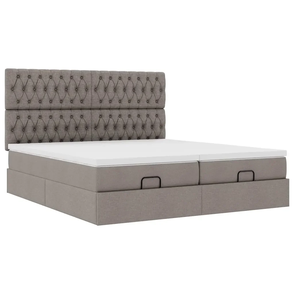 Struttura Letto Pouf con Materassi Tortora 180x200cm in Tessuto 3314566 - Image 7