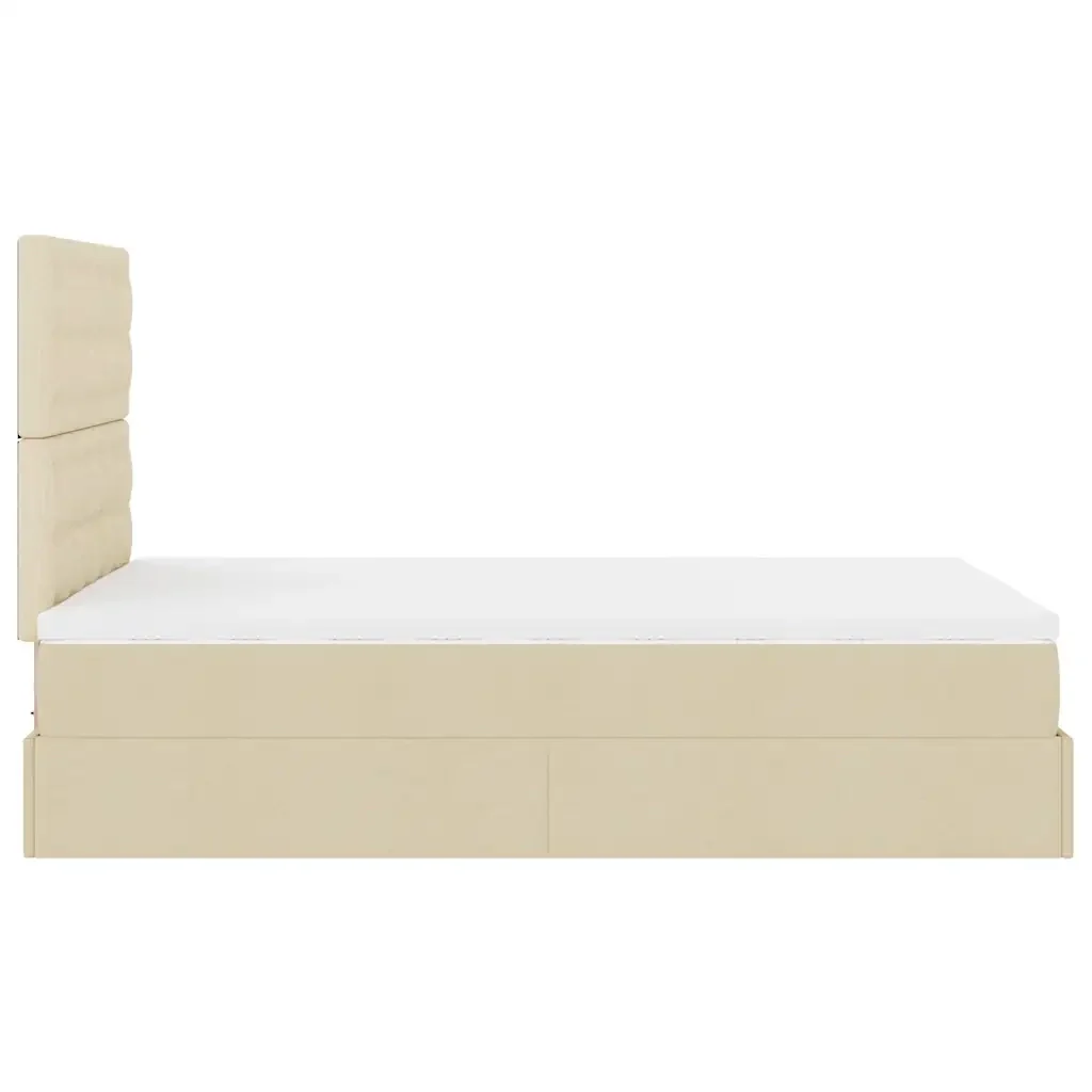 Struttura Letto Pouf con Materasso Crema 120x190 cm in Tessuto 3313311 - Image 10