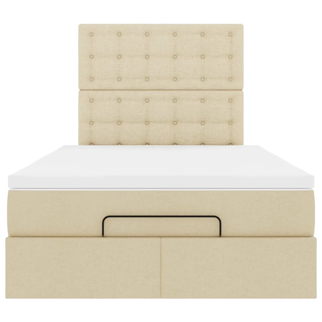 Struttura Letto Pouf con Materasso Crema 120x190 cm in Tessuto 3313311 - Image 7