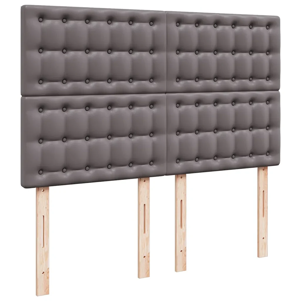 Struttura Letto Pouf con Materasso Grigio 140x190 cm Similpelle 3313004 - Image 9