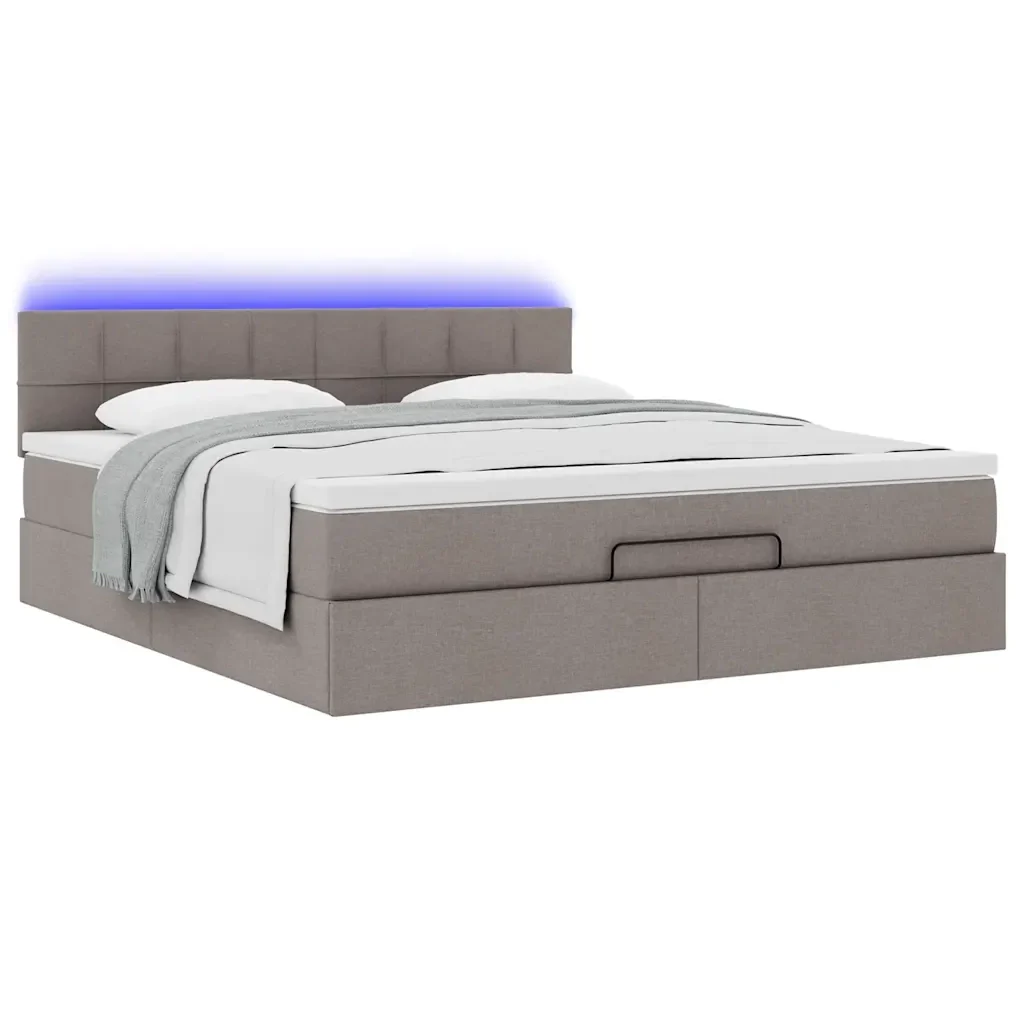 Struttura Letto Pouf con Materasso Tortora 160x200cm in Tessuto - Image 6