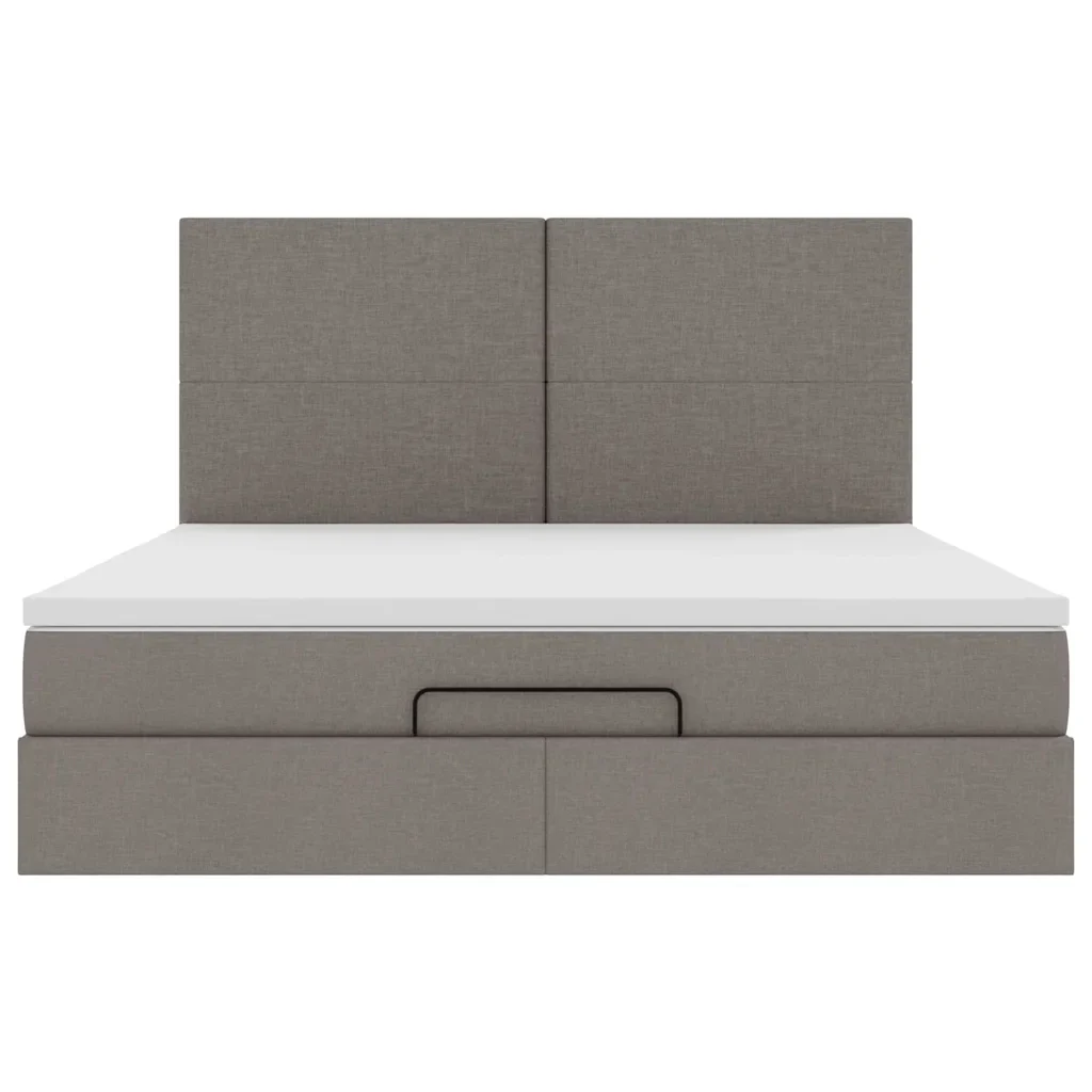 Struttura Letto Pouf con Materasso Tortora 160x200cm in Tessuto - Image 7