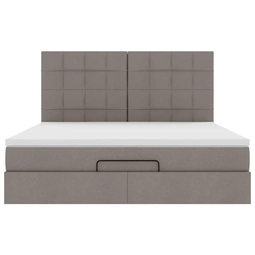 Struttura Letto Pouf con Materasso Tortora 160x200cm in Tessuto - Image 7