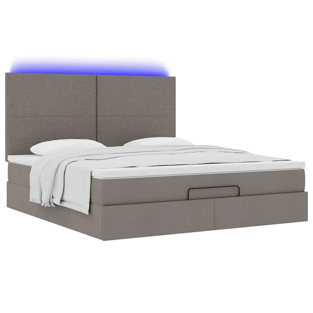 Struttura Letto Pouf con Materasso Tortora 160x200cm in Tessuto - Image 6