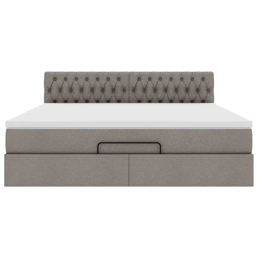 Struttura Letto Pouf con Materasso Tortora 160x200cm in Tessuto - Image 7