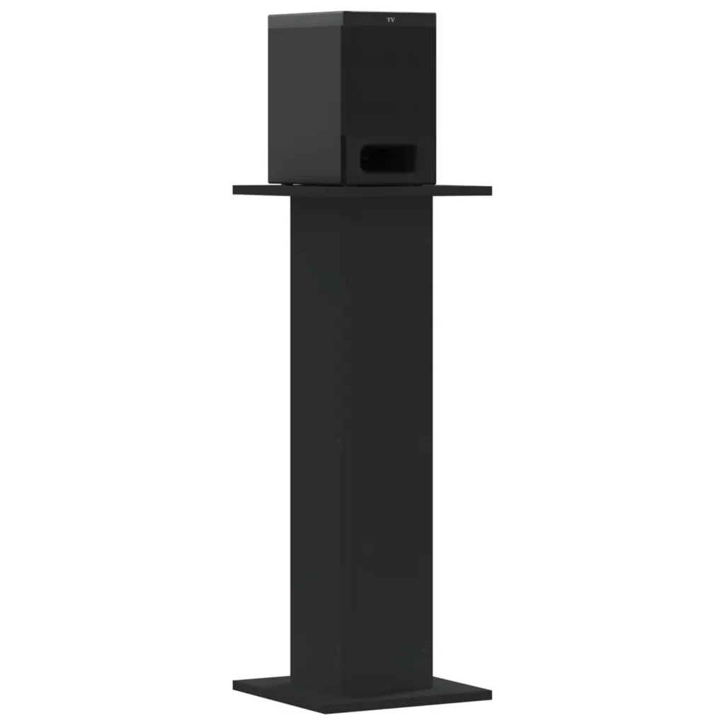 Supporti Altoparlanti 2 pz Neri 30x30x80cm in Legno Multistrato 852664 - Image 7