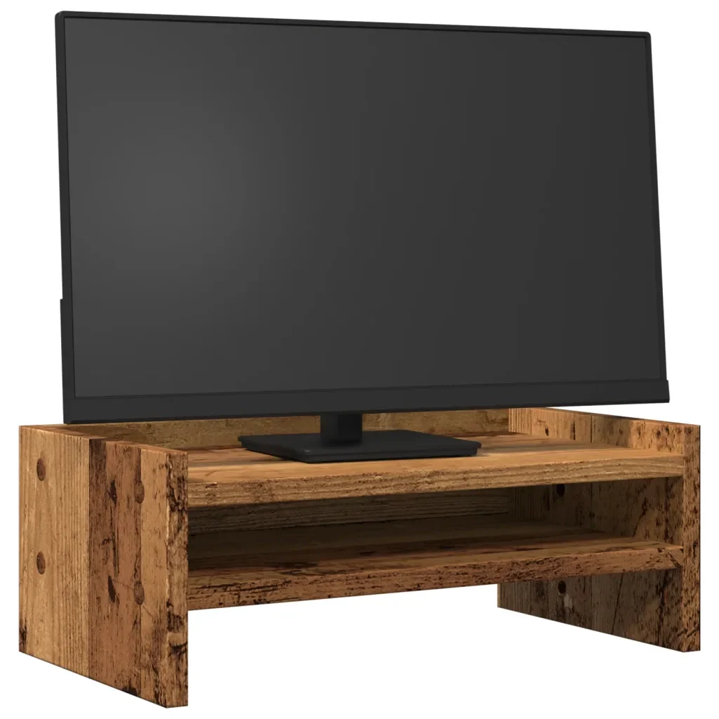 Supporto Monitor Legno Vecchio 42x24x16 cm in Truciolato 854722 - Image 3